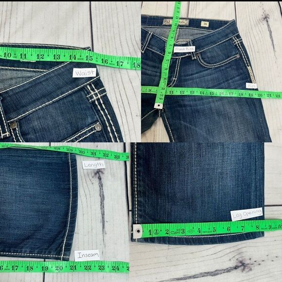 BKE Buckle Denim Capri Cropped Jeans Starlite Thick Stitch Women Sz 28 - Picture 8 of 11